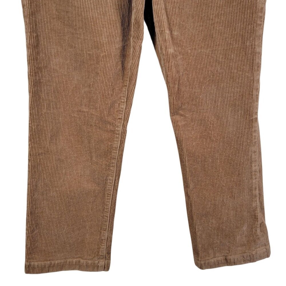 LOFT Womens Brown Camel Cognac Corduroy Straight Leg Pants Size 32 Or Size 14 - Picture 3 of 10